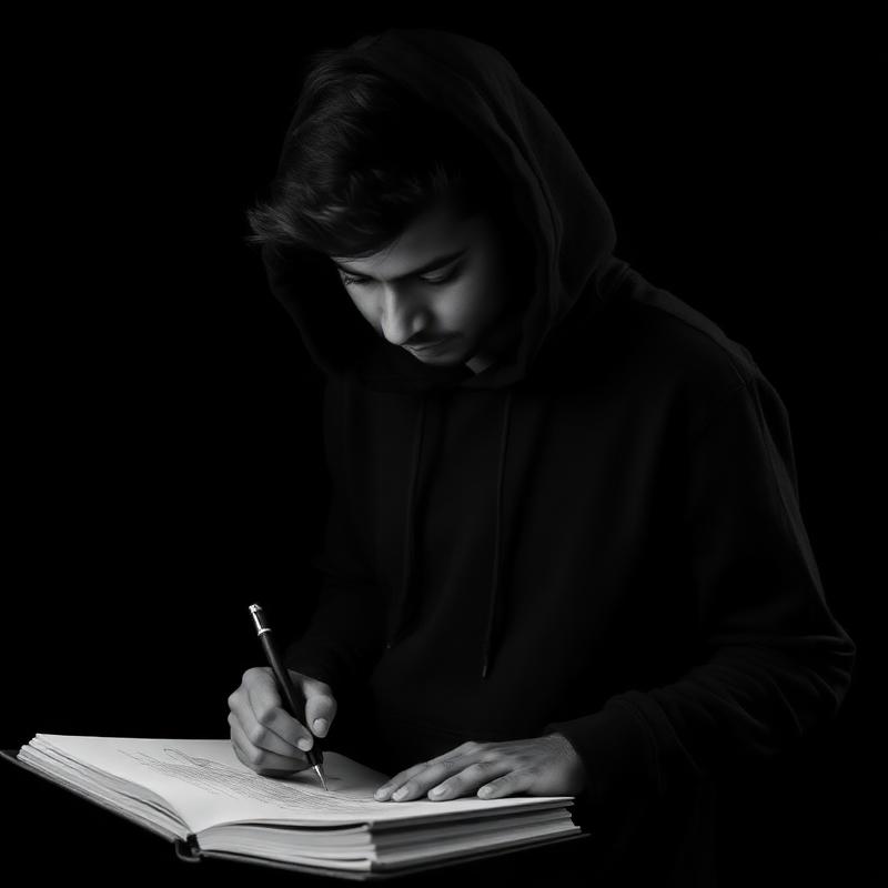 Poonam sketching in the studio
